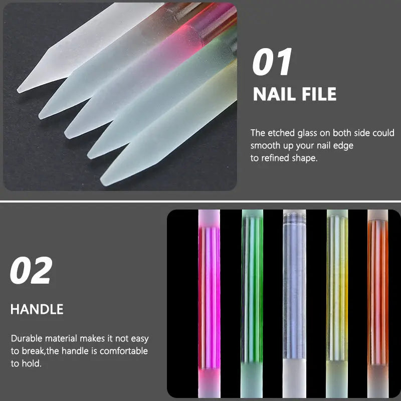 1Pcs Glass Cuticle Pusher Nail Manicure Stick Professional Precision Filing Cuticle Remover Pedicure