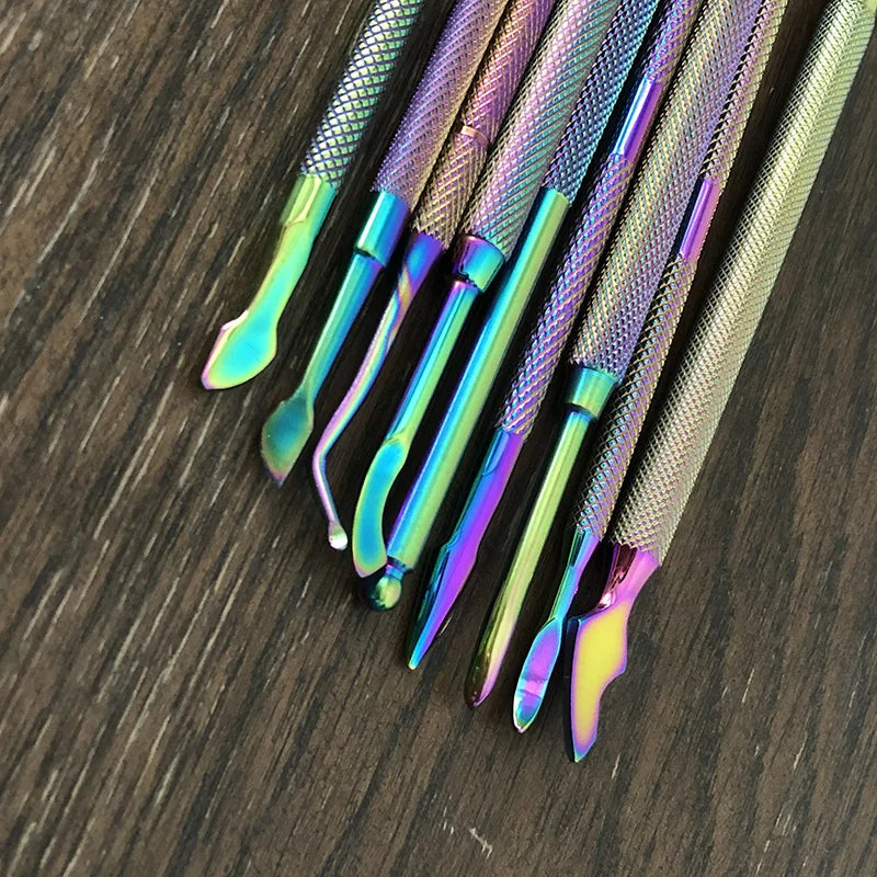 Lurayee Cuticle Pusher Nail Polish Remover Gel Nail Polish Peeler Scraper Stainless Steel Clean