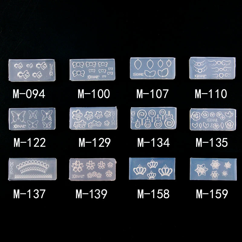 1 PC Nail Art Silicone Mold 27 Designs Durable 3D Stereo Crystal Carving Mold Crystal Powder