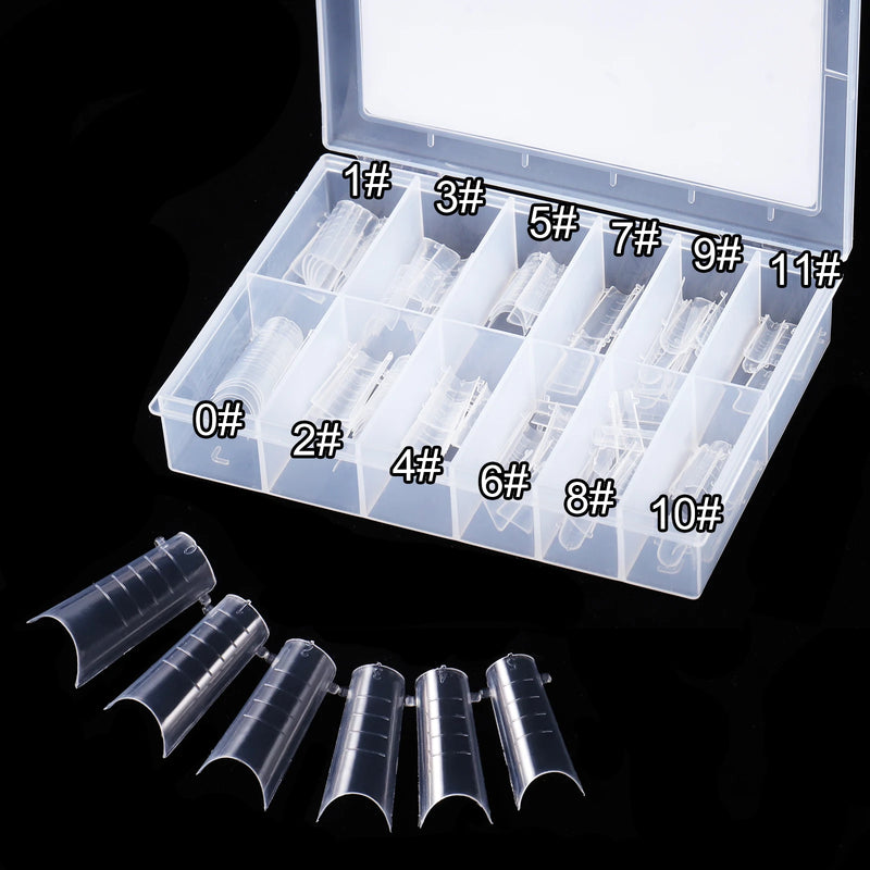 120PCS Clear Dual Forms for Poly Gel – Stiletto & Coffin Nail Extension Moulds