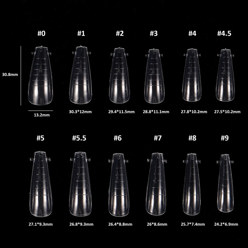 120PCS Clear Dual Forms for Poly Gel – Stiletto & Coffin Nail Extension Moulds