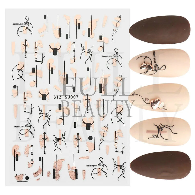 3D Nail Stickers – Self-Adhesive Nail Decals for DIY Manicure & Nail Art Decoration