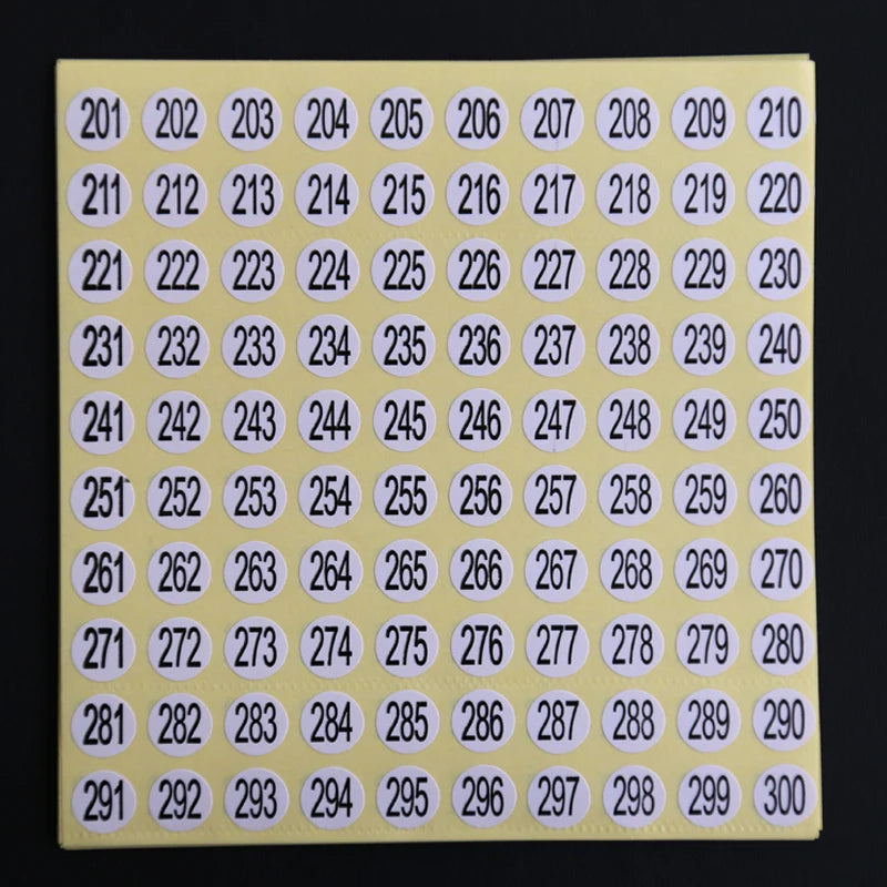 1-500 Number Sticker Labels – Self-Adhesive Round Tags for Nail Polish Color Marking
