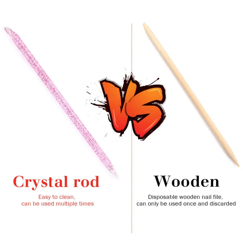 50/100Pcs Reusable Crystal Stick Double End Nail Art Cuticle Pusher Cuticle Remover Tool