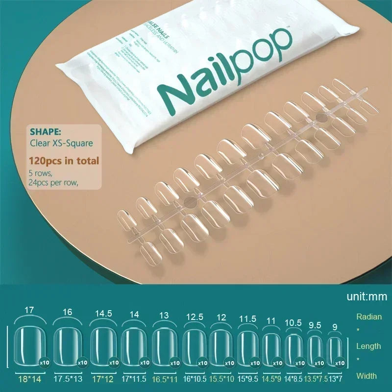 120PCS Coffin Soft Gel Press-On Nail Tips – Clear & Matte Full Cover for Extensions