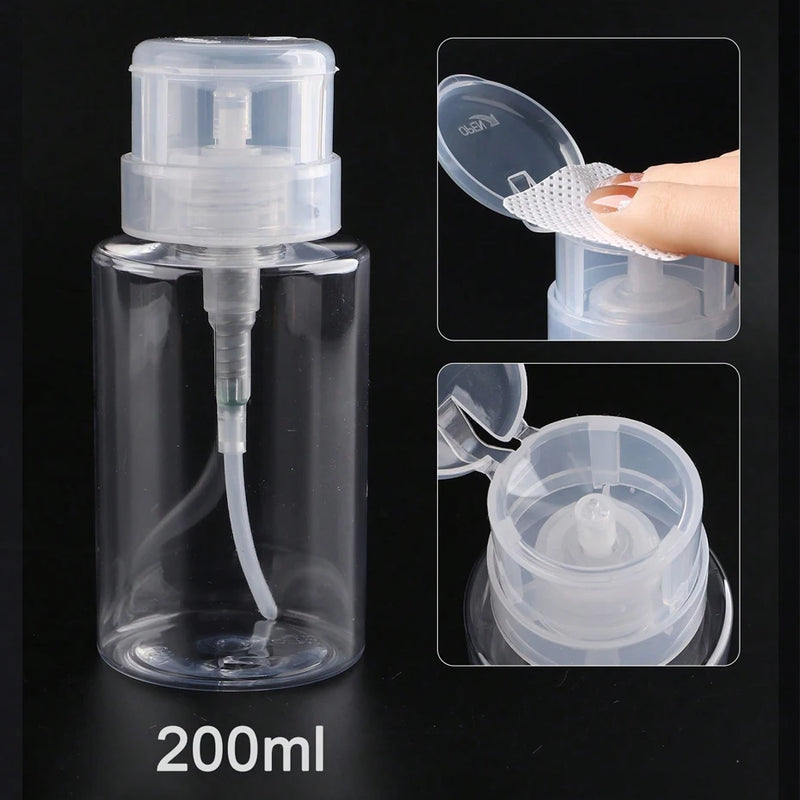 100ml Nail Polish Remover Bottle – Refillable Press Pump Dispenser for Manicure & Makeup Cleaning