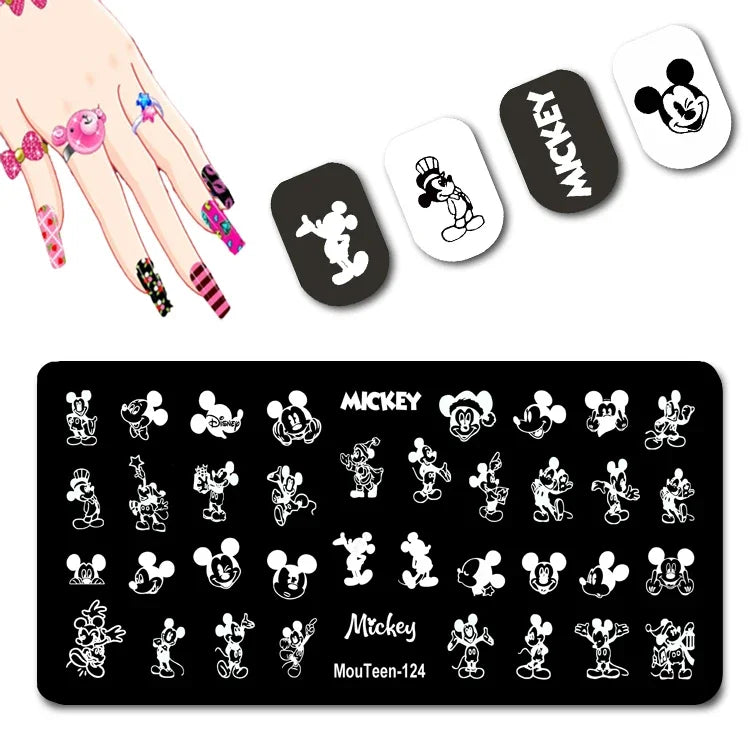 Cartoon Nail Stamping Plate – Stainless Steel Nail Art Template for DIY Manicures (12x6cm)