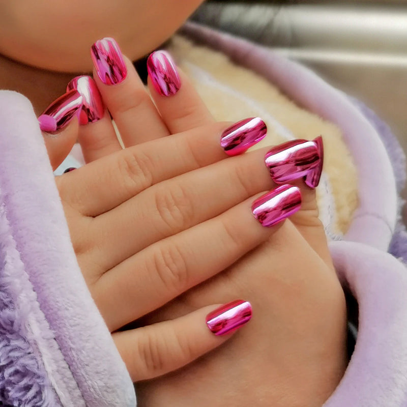 24Pcs Kids Press-On Nails – Glitter Bling Fake Nail Tips, DIY Manicure for Girls Aged 6+