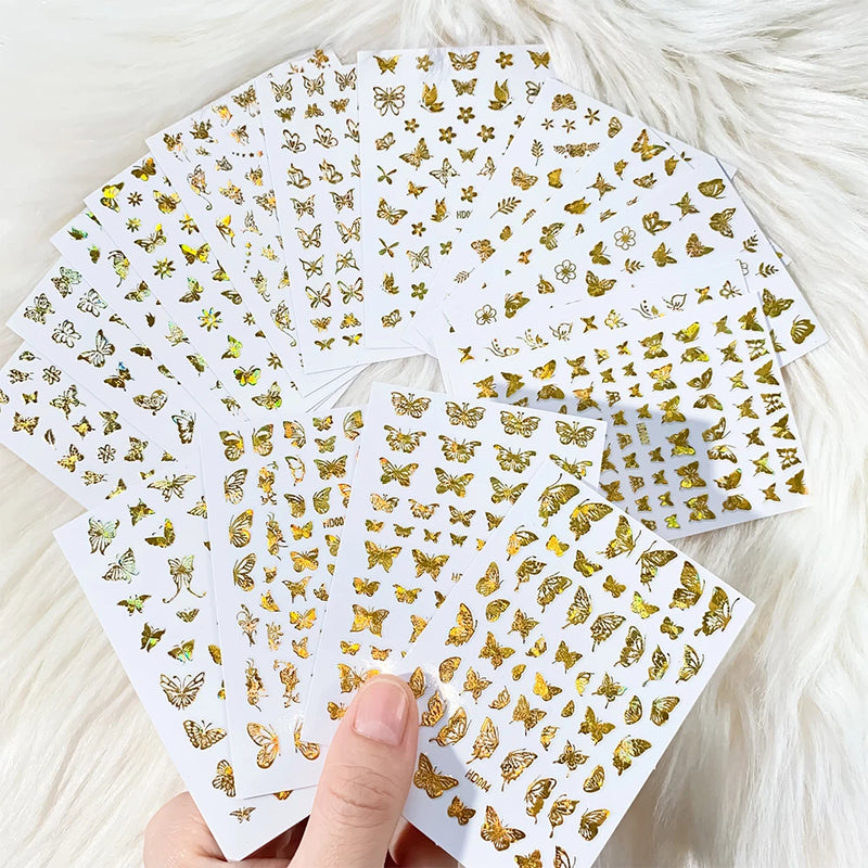 12 Sheets Nail Art Stickers – 3D Self-Adhesive Decals for Holiday Manicures