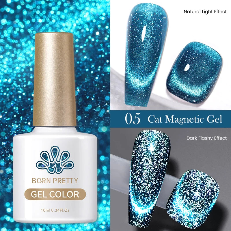 BORN PRETTY Auroras Cat Magnetic Gel Nail Polish 10ml – Semi-Permanent Jelly Glass Effect