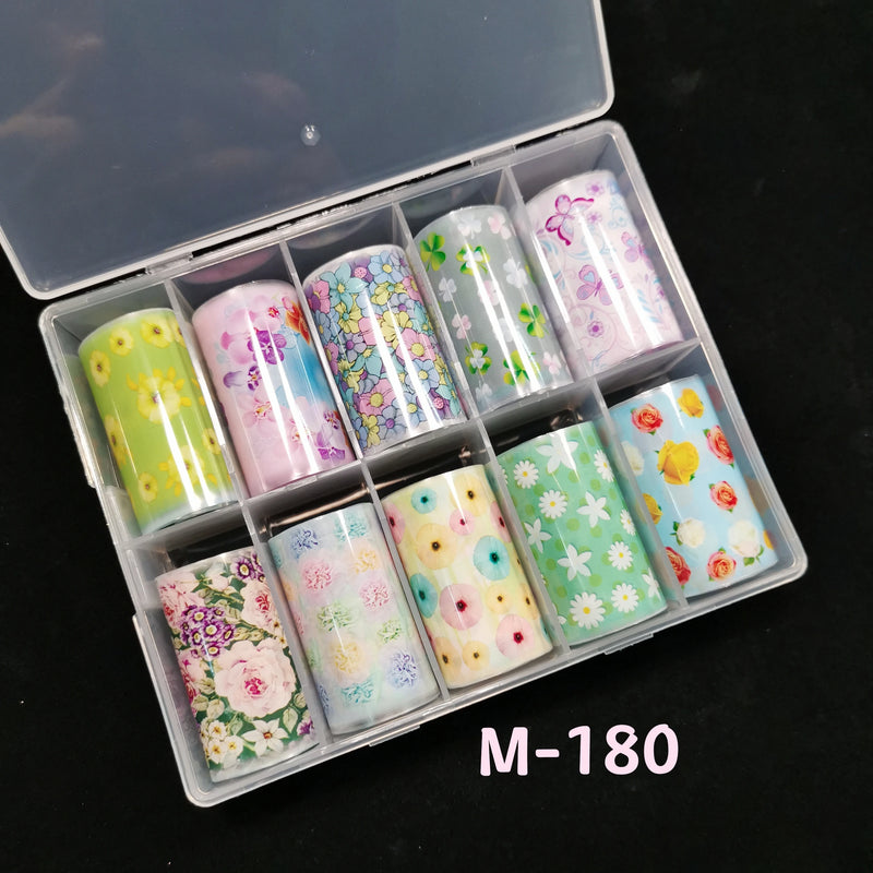 1Box Golden Marbling Stone Nail Foils for Transfer Paper Abstract Stickers Sliders Nails Wraps DIY