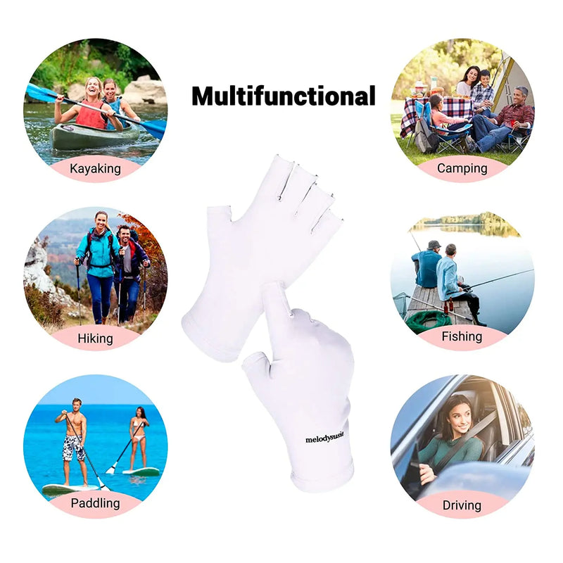 Fingerless UV Protection Gloves for Gel Nail Lamps – UPF 50+ Lycra Manicure Gloves