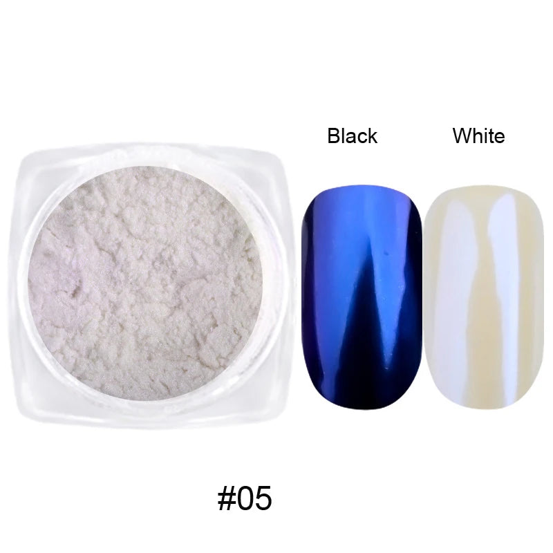1pc 19 Colours Mirror Nail Glitter Powder – 0.5g Chrome Dust for Metallic, Holographic, and Chunky Nail Art