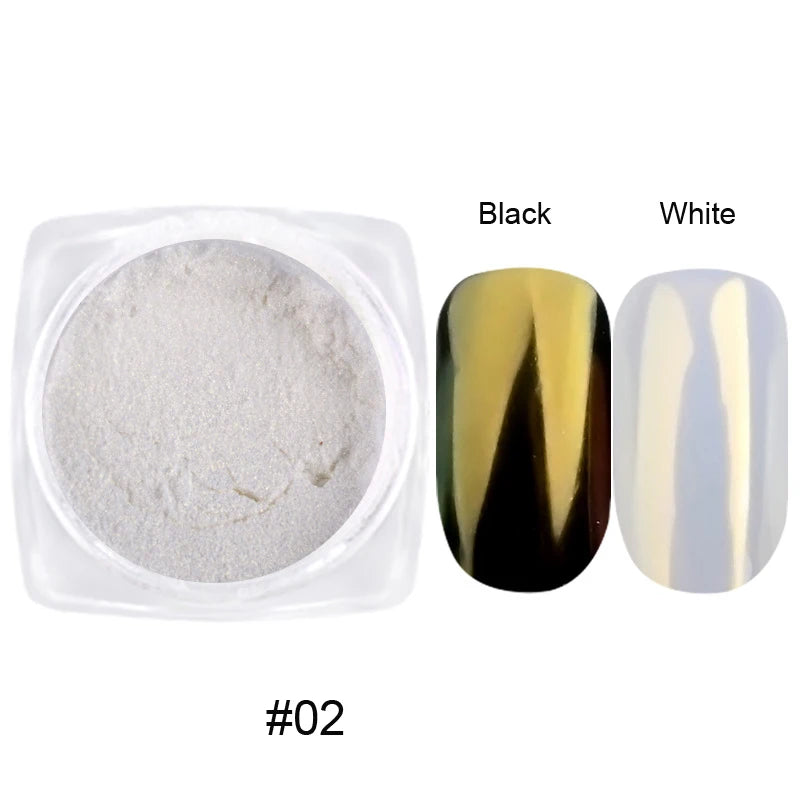 1pc 19 Colours Mirror Nail Glitter Powder – 0.5g Chrome Dust for Metallic, Holographic, and Chunky Nail Art