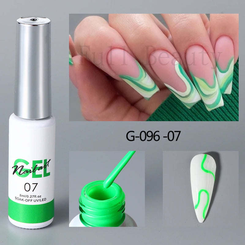 Champagne Gold & Silver Glitter Liner Gel – 5ml Super Bright French Line Nail Art Polish