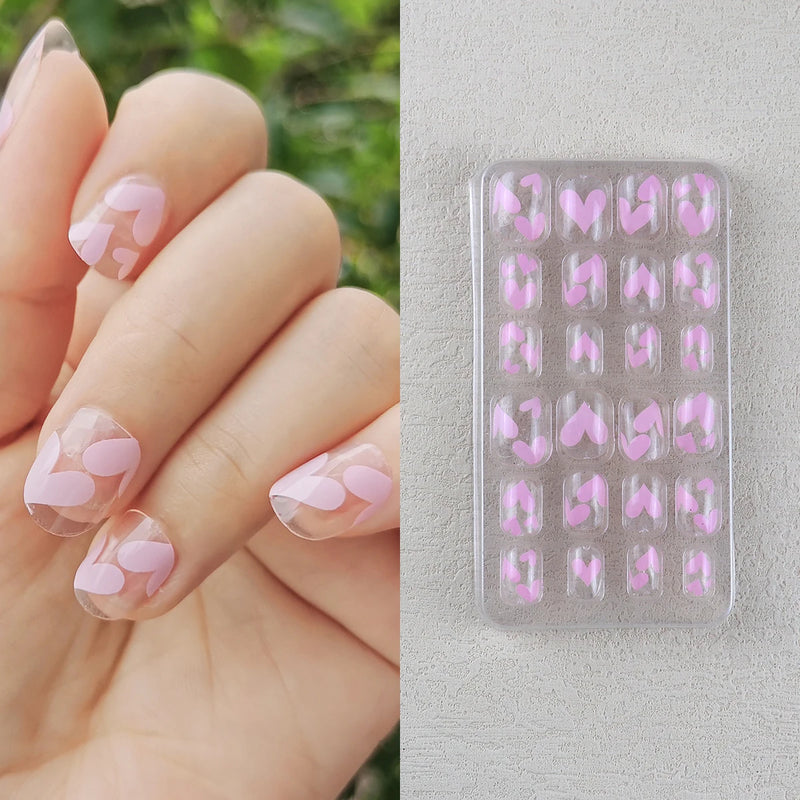 24Pcs Kids Press-On Nails – Glitter Bling Fake Nail Tips, DIY Manicure for Girls Aged 6+