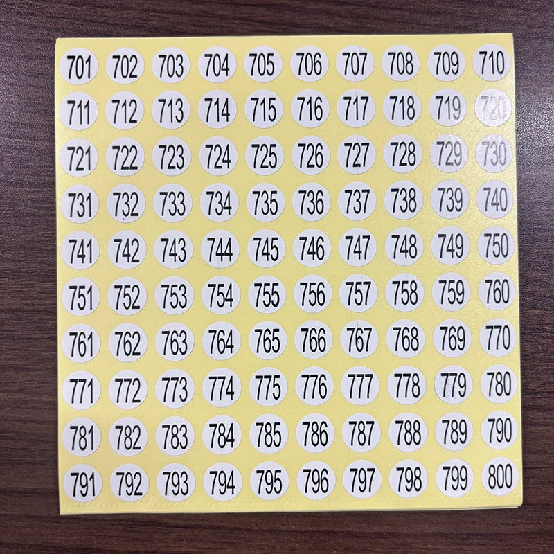 1-500 Number Sticker Labels – Self-Adhesive Round Tags for Nail Polish Color Marking