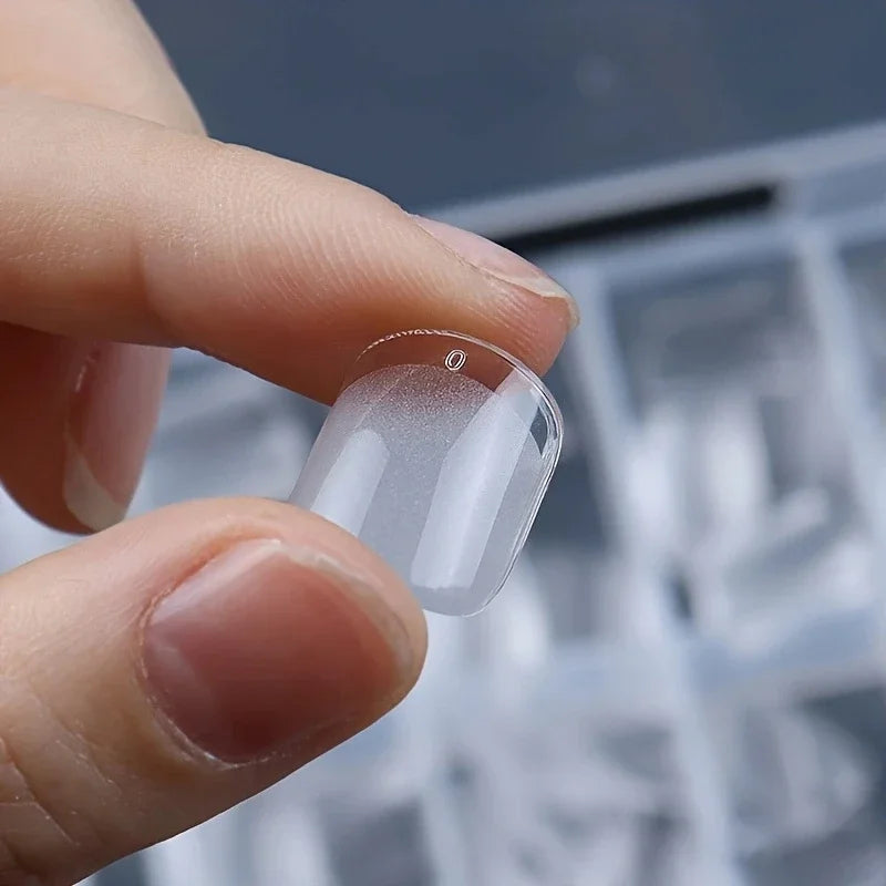 120PCS Soft Gel Short Square False Nails – Half Matte Acrylic Nail Tips for DIY