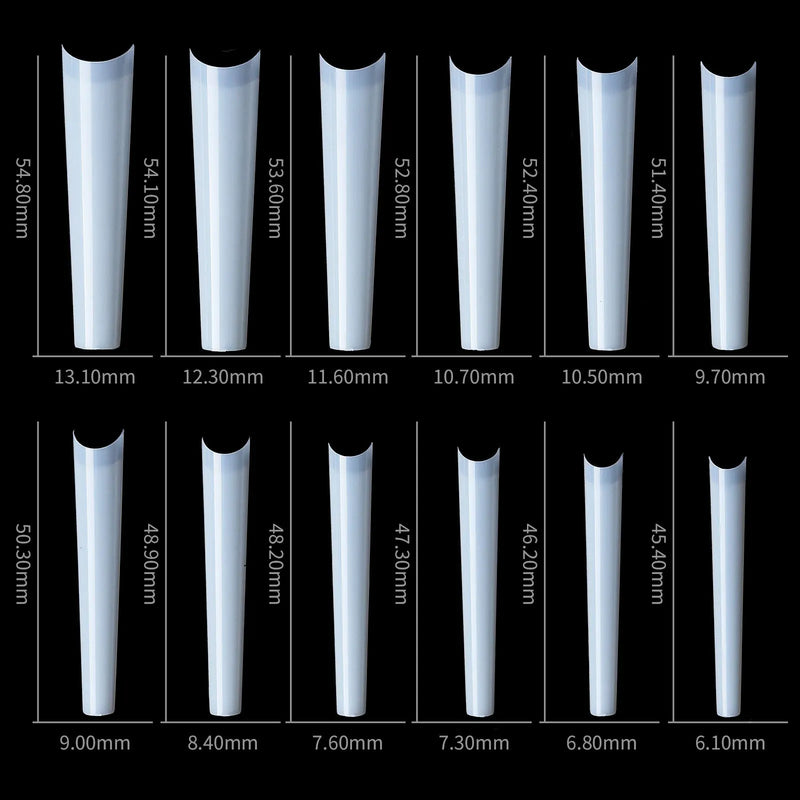 120PCS 3XL Extra Long Square Straight Nail Tips – Full Cover Clear Acrylic Press-On Nails