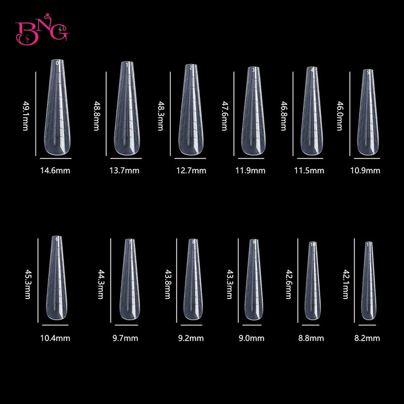 120PCS Clear Dual Forms for Poly Gel – Stiletto & Coffin Nail Extension Moulds