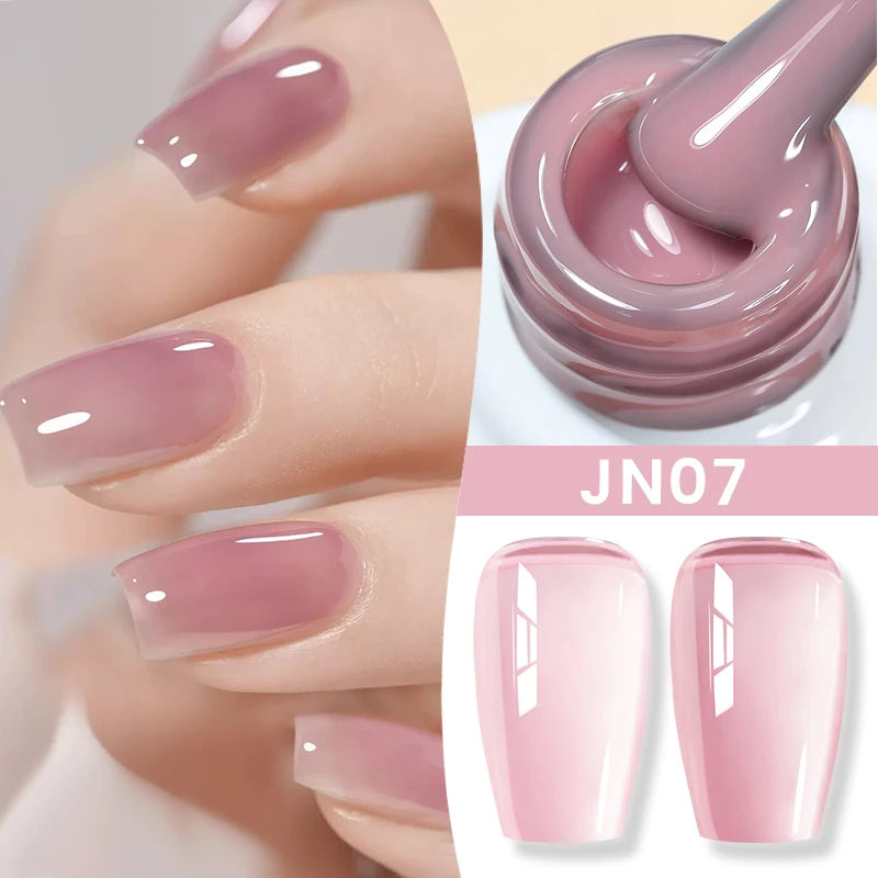 BORN PRETTY 10ml Milky White Jelly Nude Gel Nail Polish – White Translucent Soak Off Gel