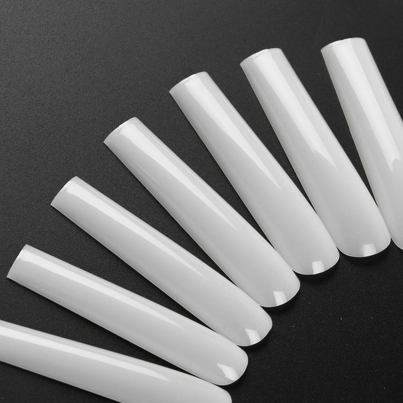 120PCS 3XL Extra Long Square Straight Nail Tips – Full Cover Clear Acrylic Press-On Nails