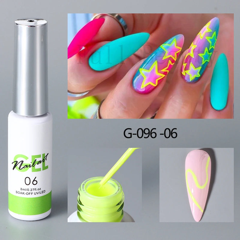 Champagne Gold & Silver Glitter Liner Gel – 5ml Super Bright French Line Nail Art Polish