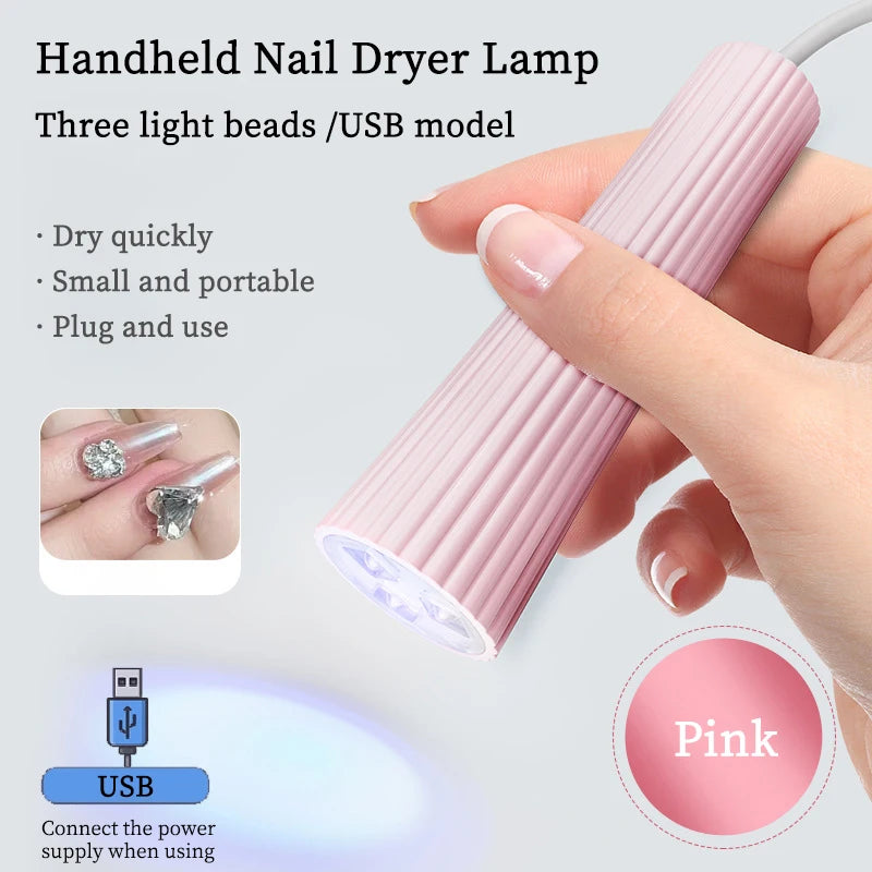 3W Portable Mini UV Nail Lamp – USB-Powered Manicure Dryer for Quick Gel Curing