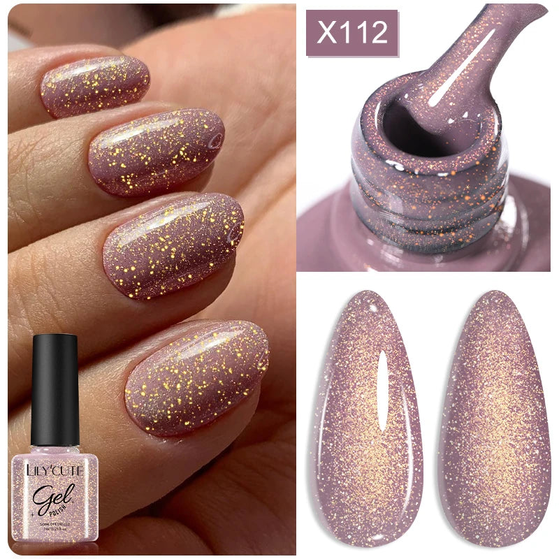 LILYCUTE 8ml Pink Dried Flower Gel Nail Polish – Natural Flower Fairy Nail Art & More
