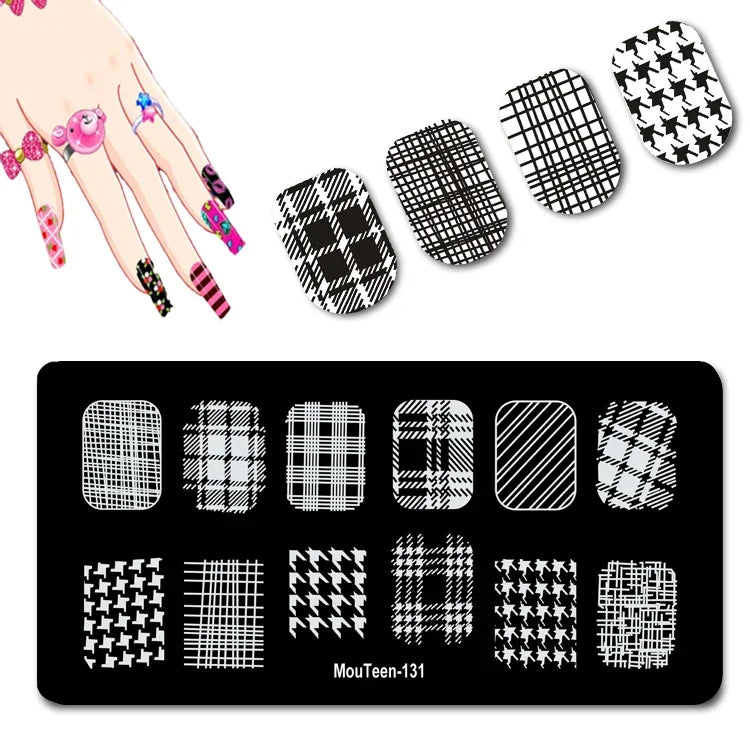 Cartoon Nail Stamping Plate – Stainless Steel Nail Art Template for DIY Manicures (12x6cm)