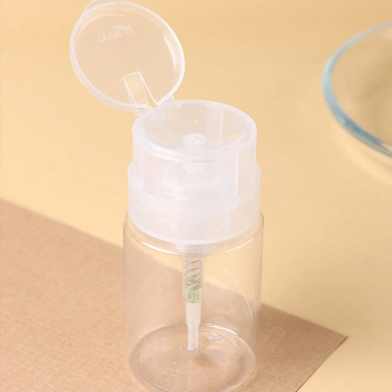 100ml Nail Polish Remover Bottle – Refillable Press Pump Dispenser for Manicure & Makeup Cleaning