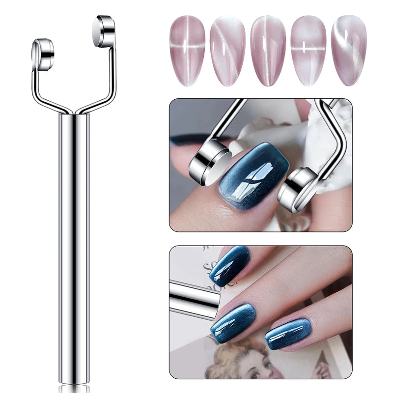 Y-Shaped Strong Magnetic Stick for Cat Eye Nail Art – 3-in-1 Manicure Magnet Tool