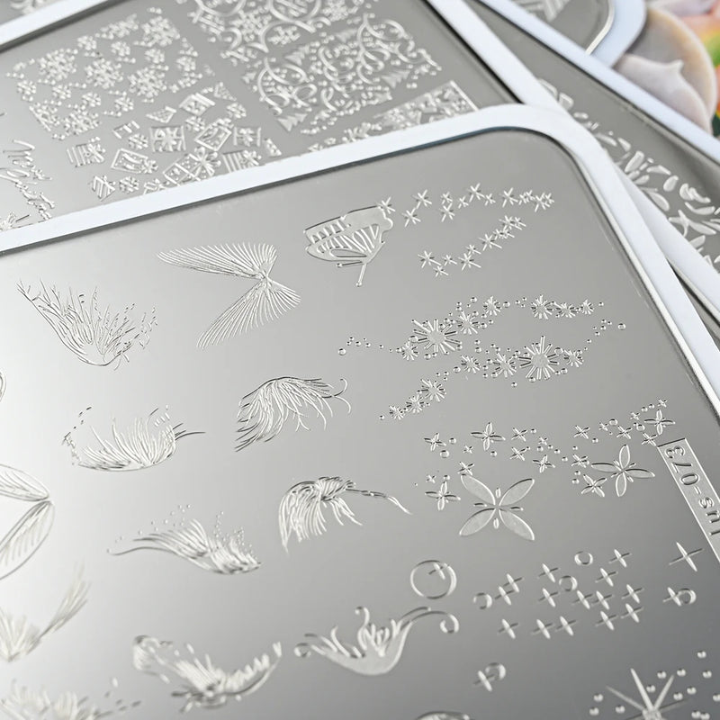 Nail Art Stamping Plate Leaf Flower Geometric Designs Nail Art Template Graffiti Polish Stencils