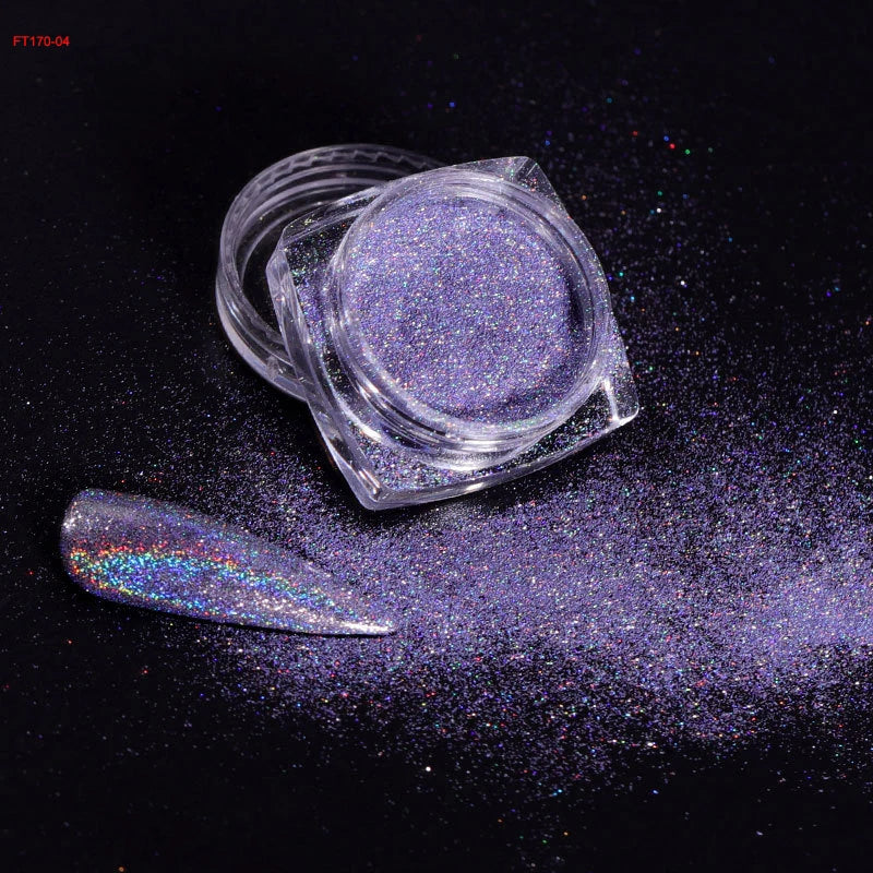 1pc 19 Colours Mirror Nail Glitter Powder – 0.5g Chrome Dust for Metallic, Holographic, and Chunky Nail Art