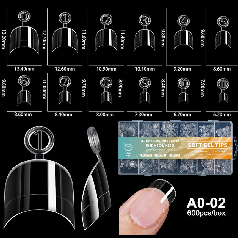 240pcs Luxury Soft Gel False Nail Tips – Semi-Matte Full Cover Artificial Extensions