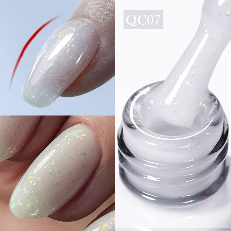BORN PRETTY 10ml Milky White Jelly Nude Gel Nail Polish – White Translucent Soak Off Gel