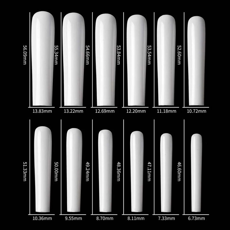 120PCS 3XL Extra Long Square Straight Nail Tips – Full Cover Clear Acrylic Press-On Nails