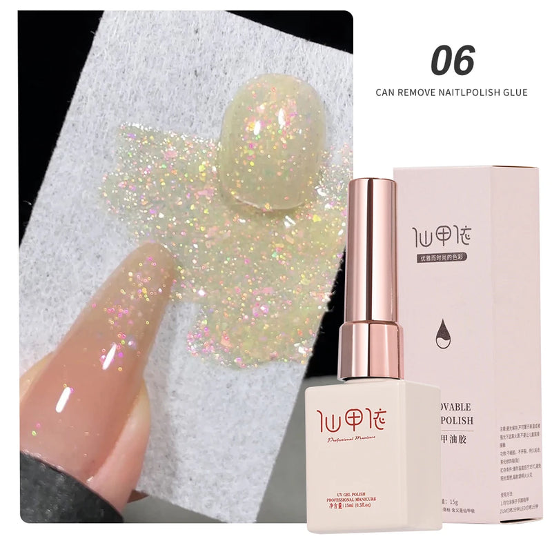 15ml Cat Eye Gel Nail Polish - Glitter Aurora Mermaid Sparkly Soak Off UV Gel Varnish