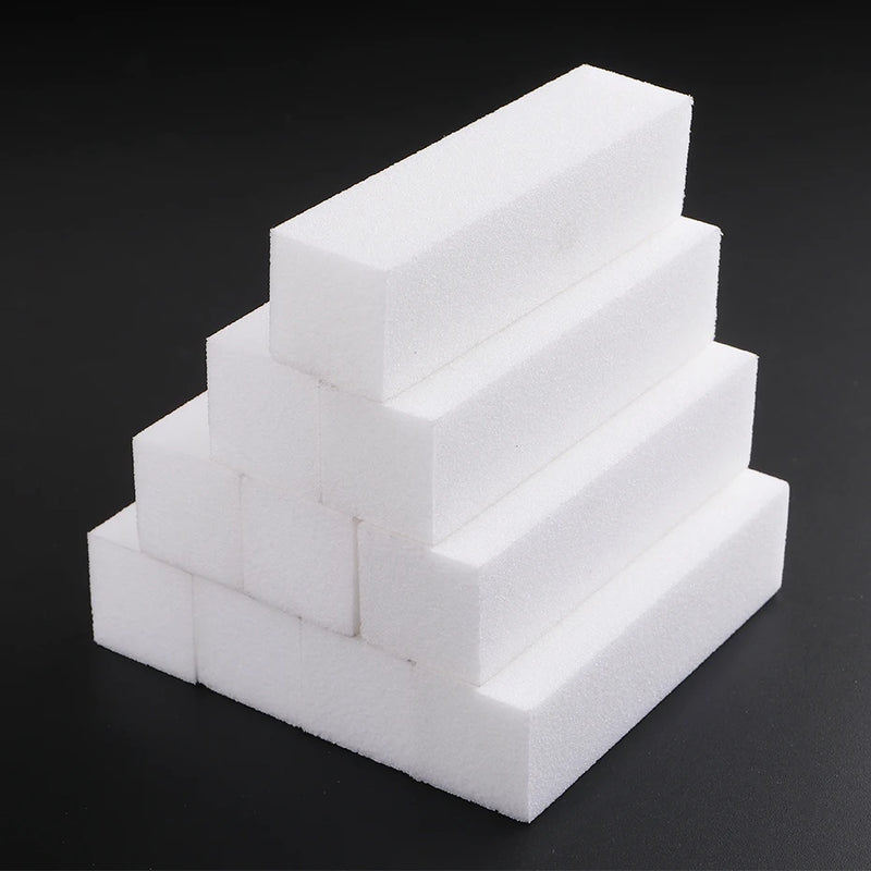10pcs White Nail Buffer Block Set – Sanding & Polishing for Manicure & Pedicure Nail Care
