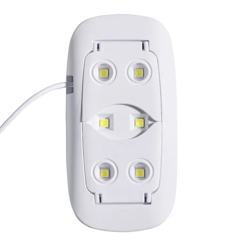 Portable Mini USB 6W Nail Drying Lamp – LED/UV Gel Polish Curing Light for Home & Travel Use