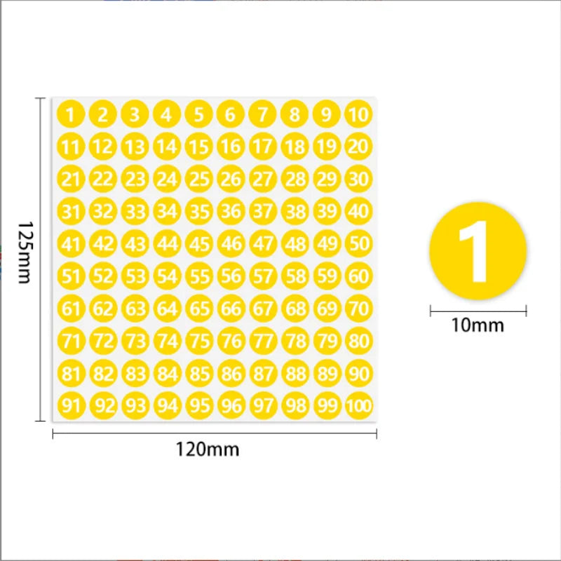 1-500 Number Sticker Labels – Self-Adhesive Round Tags for Nail Polish Color Marking