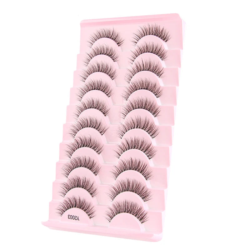 YSDO Half Eyelashes – Natural & Fluffy 3D Cat Eye Lashes (3/10 Pairs)