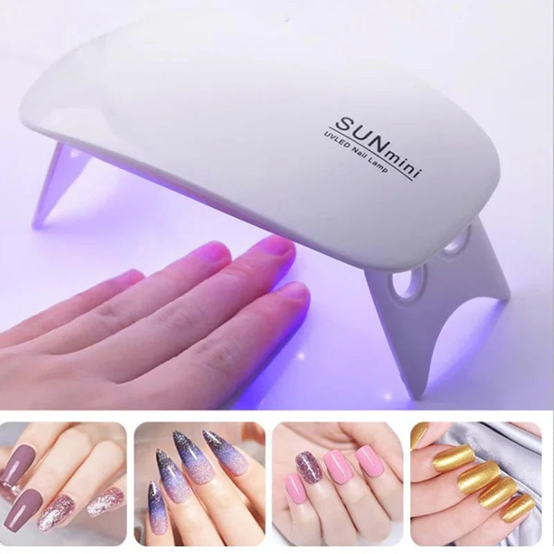 Portable Mini USB 6W Nail Drying Lamp – LED/UV Gel Polish Curing Light for Home & Travel Use