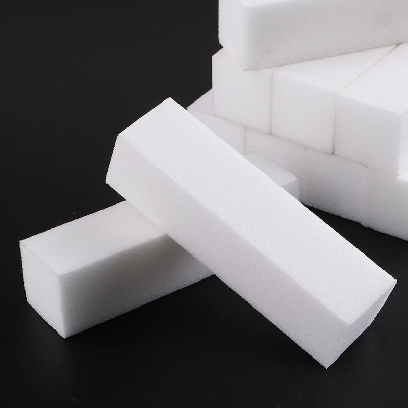 10pcs White Nail Buffer Block Set – Sanding & Polishing for Manicure & Pedicure Nail Care
