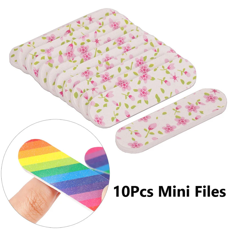 10pcs Disposable Double-Sided Nail Files – Travel-Size Emery Boards for Manicure & Pedicure