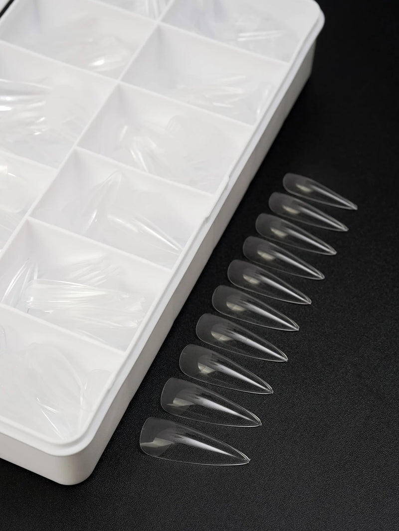 550pcs Soft Gel Coffin Nail Tips – Long Half-Matte Full Cover False Nails for DIY Acrylic Manicures