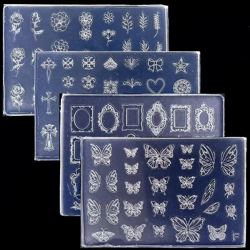 1pc Relief Sweater Snowflake 3D Acrylic Mold Photo Frame Silicone Nails DIY Nail Art Templates