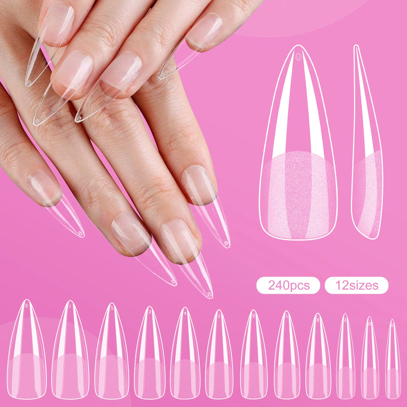 550pcs Soft Gel Coffin Nail Tips – Long Half-Matte Full Cover False Nails for DIY Acrylic Manicures