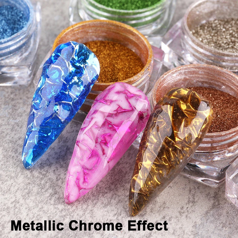 23 Colours Chrome Nail Powder Set – Y2K Metallic Mirror Pigments for Gel Nails & Nail Art Design
