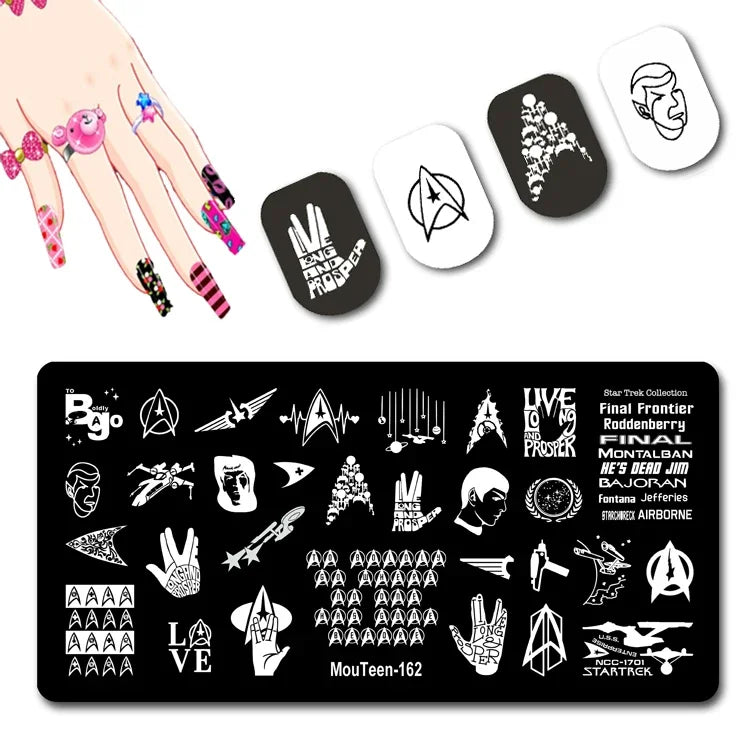 Cartoon Nail Stamping Plate – Stainless Steel Nail Art Template for DIY Manicures (12x6cm)